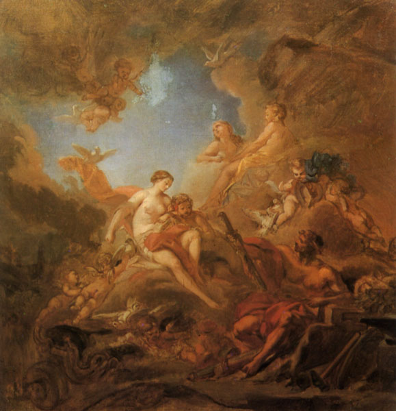Рис. 210 - "Венера и Вулкан". Картина Франсуа Буше в Лувре.