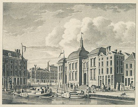 Роттердамская биржа - гравюра 1860 г.