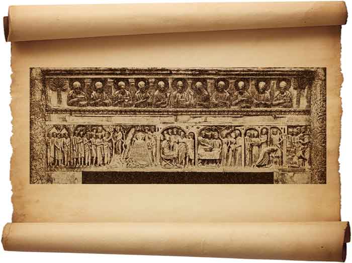 Рис. 83.Рельеф карниза над восточной дверью Пизанского баптистерия.