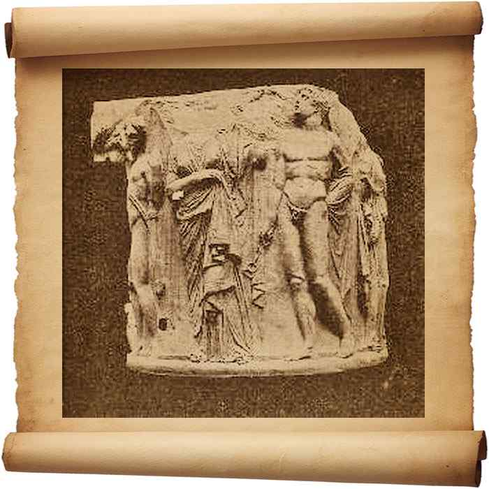 Рис. 270 - Рельеф одной из колонн храма Артемиды в Эфесе. С фотографии