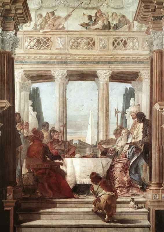 Рис. 218 - "Пир Клеопатры". Фреска Джованни Баттиста в палаццо Лабиа в Венеции.