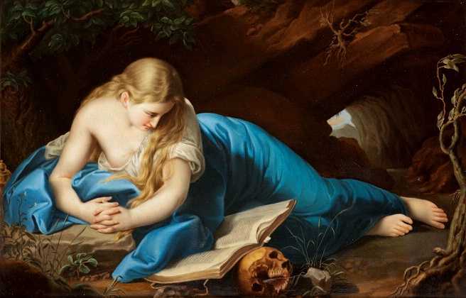 Рис. 216 - "Кающаяся Магдалина". Картина Помпео Батони в Королевской Дрезденской галерее