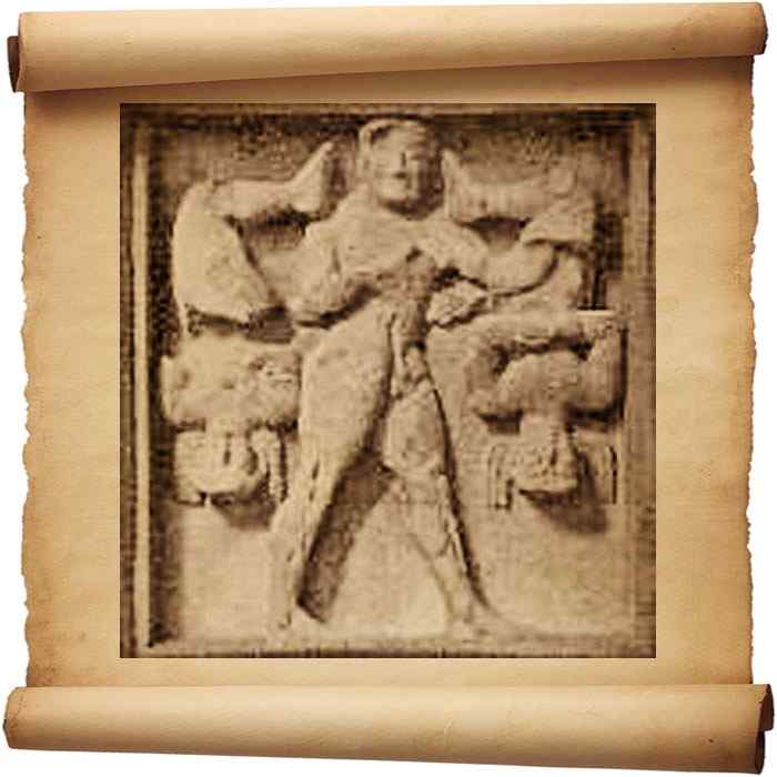 Рис. 211 - Геракл, несущий керкопов. Метоп Селинунтского храма С. С фотографии Алинари