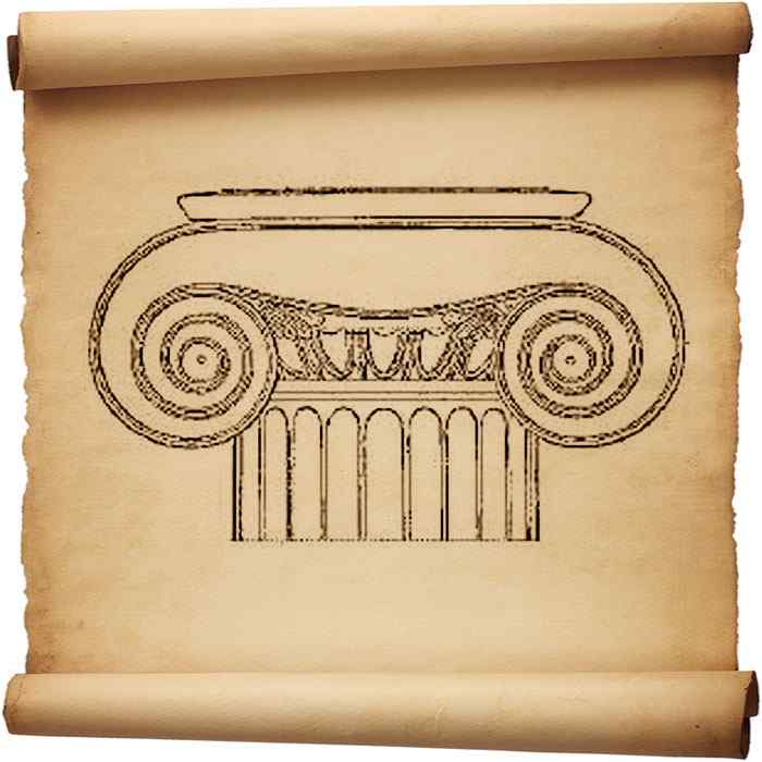 Рис. 241 – Капитель колонны храма Бескрылой Победы в Афинах. По Пухштейну