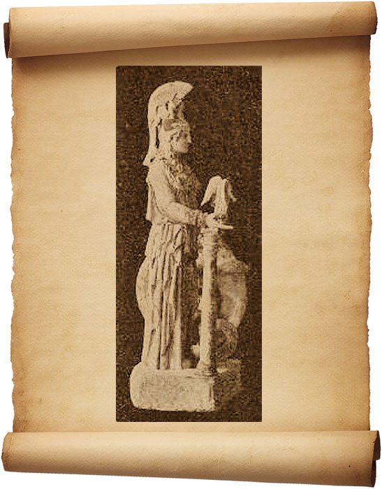 Рис. 256 – Мраморное воспроизведение Афины Парфенос работы Фидия. С фотографии