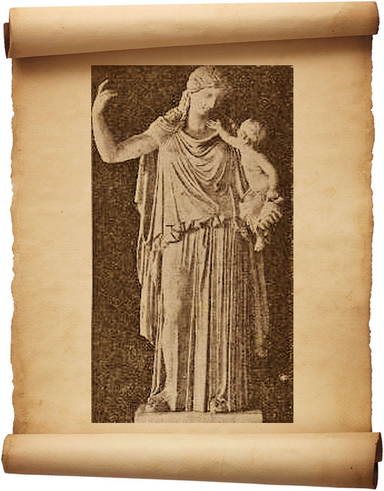 Рис. 277 – Эйрена с младенцем Плутосом. Мраморная копия с работы Кефисодота. С фотографии