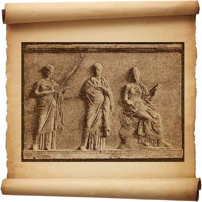 Рис. 281 – Три музы. Мантинейский рельеф, исполненный в мастерской Праксителя