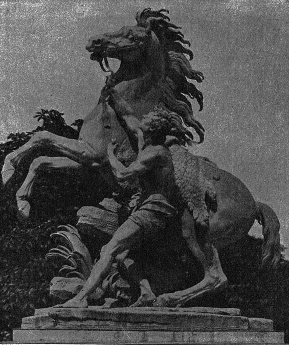 Рис. 122 - Укротитель коня на площади Согласия в Париже работы Гильома Кусту-старшего. По фотографии Леви в Париже