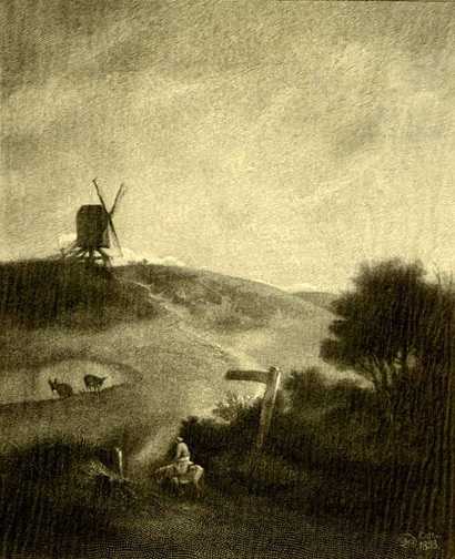 Рис. 244 - "Ландшафт с ветряной мельницей". Картина Джона Крома в Национальной галерее в Лондоне.