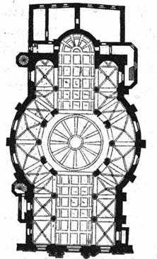 Рис. 145 - План церкви Нотр-Дам-д'Ансвик Луки Федерба в Мехельне. По Гурлитту