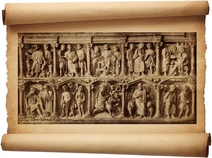 Рис. 28. Саркофаг Юлия Басса в Ватиканских Гротах в Риме.